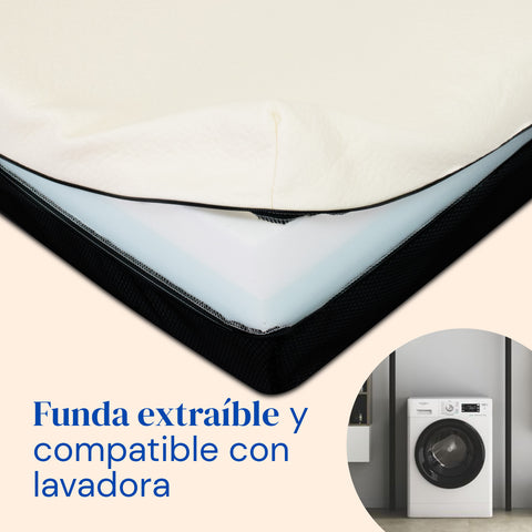 Cama articulada eléctrica con colchón ortopédico viscoelástico