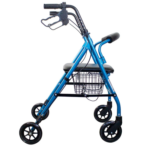 Andador plegable de 4 ruedas y frenos en manetas