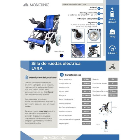 Silla de ruedas eléctrica plegable Lyra