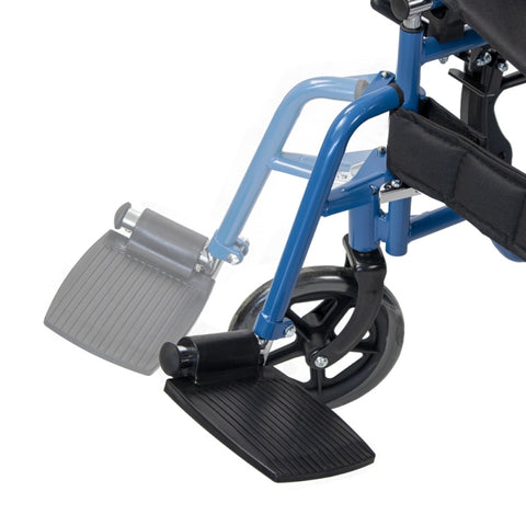 Silla de ruedas plegable con ruedas grandes extraíbles color azul